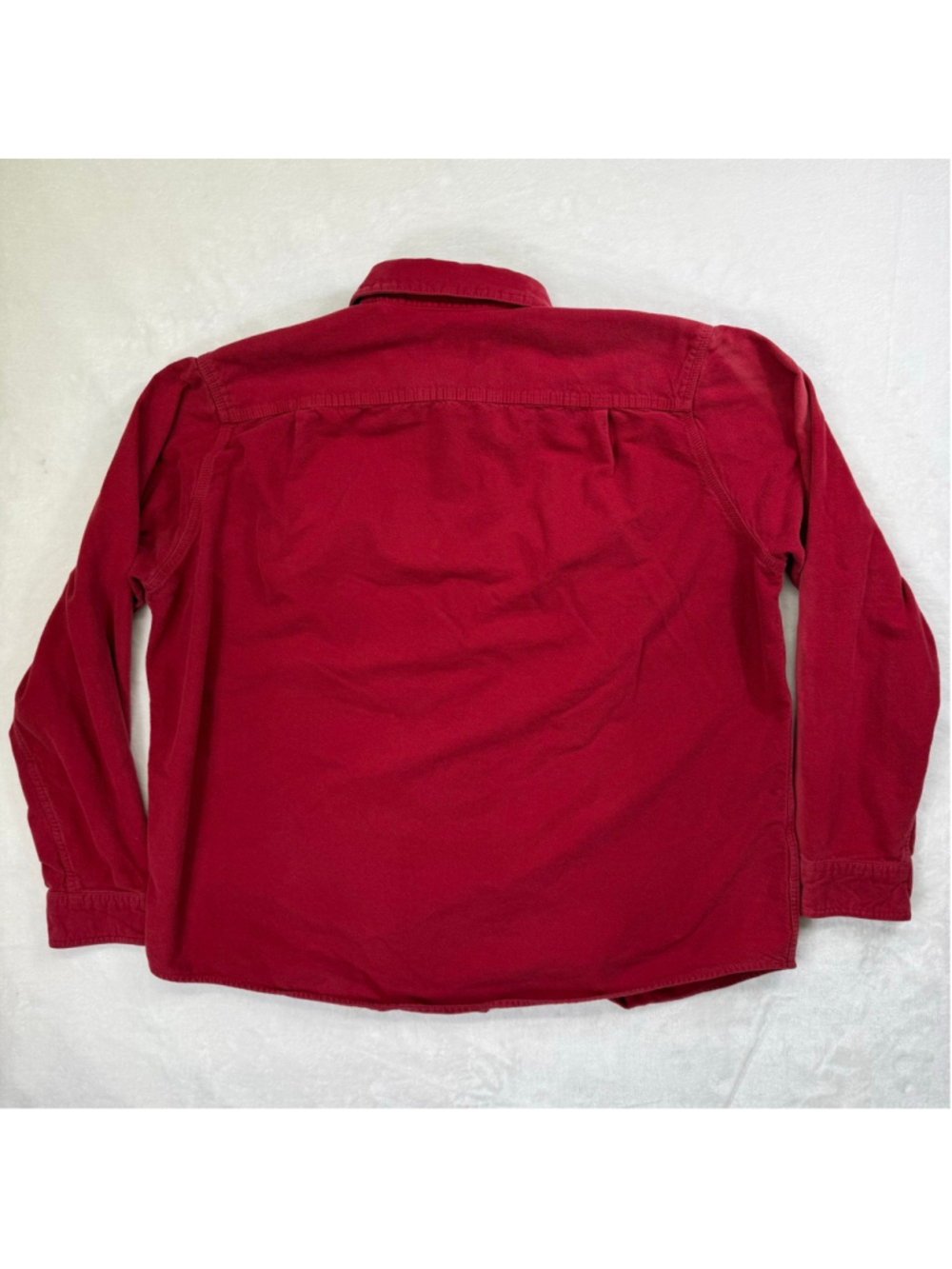 Men's Vintage Eddie Bauer Chamois Heavyweight‎ Casual Button Down Shirt XL Red - Picture 11 of 16